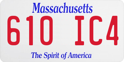 MA license plate 610IC4