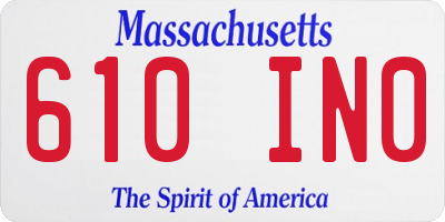 MA license plate 610IN0