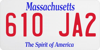 MA license plate 610JA2