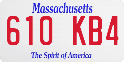 MA license plate 610KB4