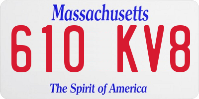 MA license plate 610KV8