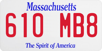 MA license plate 610MB8