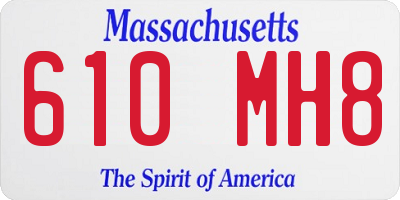 MA license plate 610MH8