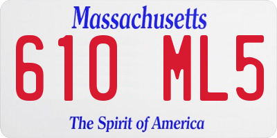 MA license plate 610ML5