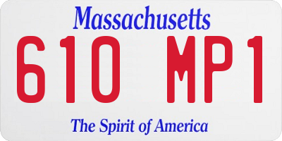 MA license plate 610MP1