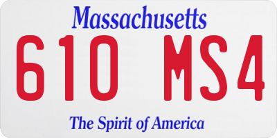 MA license plate 610MS4