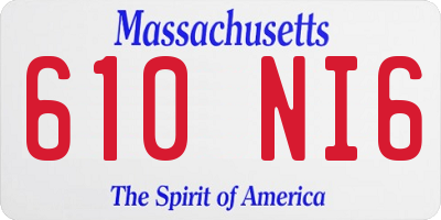 MA license plate 610NI6