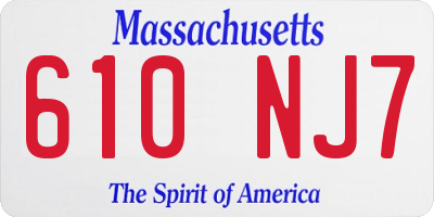 MA license plate 610NJ7