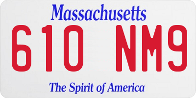 MA license plate 610NM9