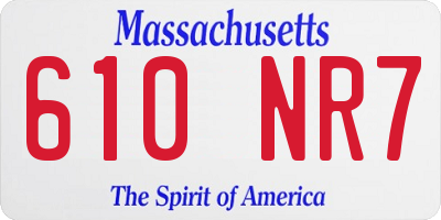 MA license plate 610NR7