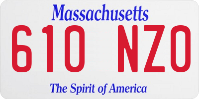 MA license plate 610NZ0
