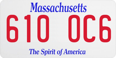 MA license plate 610OC6