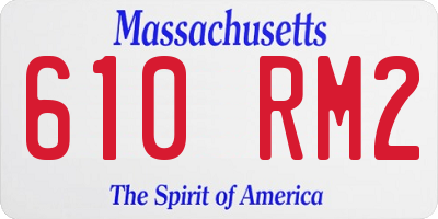 MA license plate 610RM2