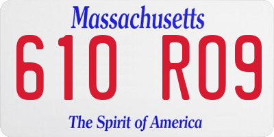 MA license plate 610RO9