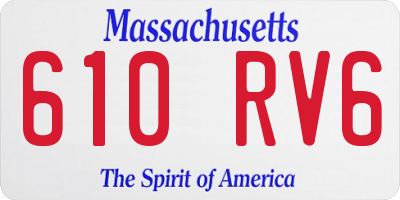 MA license plate 610RV6
