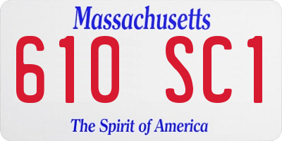 MA license plate 610SC1