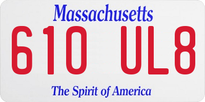 MA license plate 610UL8