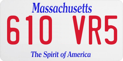 MA license plate 610VR5