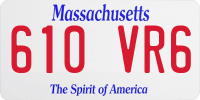 MA license plate 610VR6