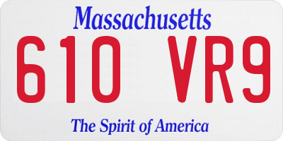 MA license plate 610VR9