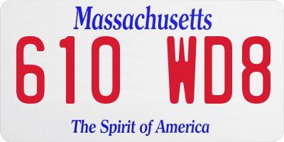 MA license plate 610WD8