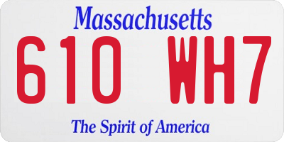 MA license plate 610WH7