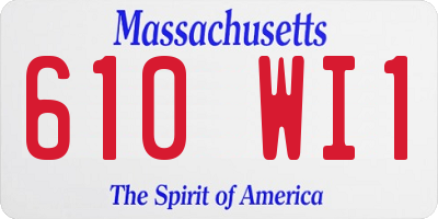 MA license plate 610WI1