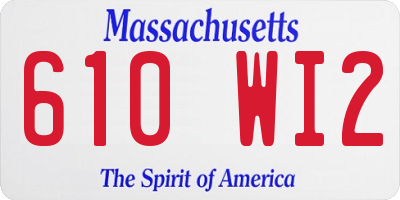 MA license plate 610WI2