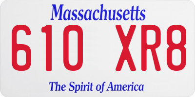 MA license plate 610XR8