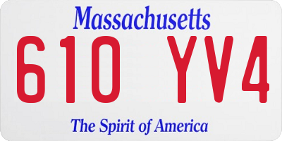MA license plate 610YV4