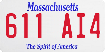 MA license plate 611AI4