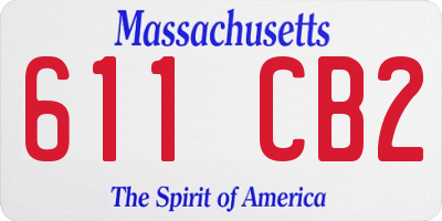MA license plate 611CB2