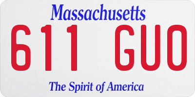 MA license plate 611GU0