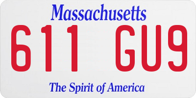 MA license plate 611GU9