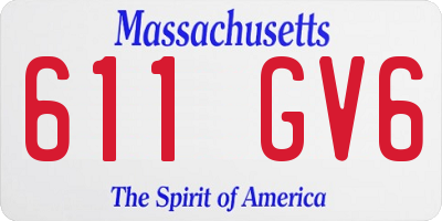 MA license plate 611GV6