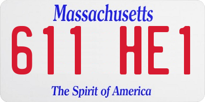 MA license plate 611HE1