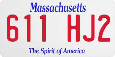MA license plate 611HJ2