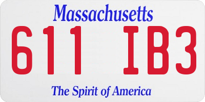 MA license plate 611IB3