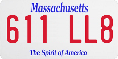 MA license plate 611LL8