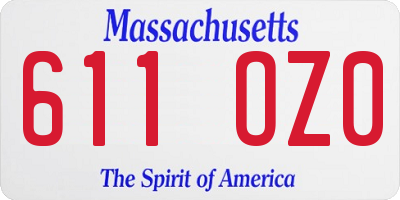MA license plate 611OZ0