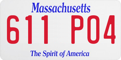 MA license plate 611PO4