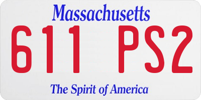 MA license plate 611PS2