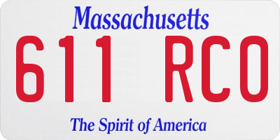 MA license plate 611RC0