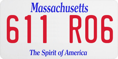 MA license plate 611RO6
