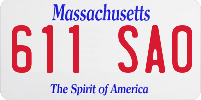 MA license plate 611SA0