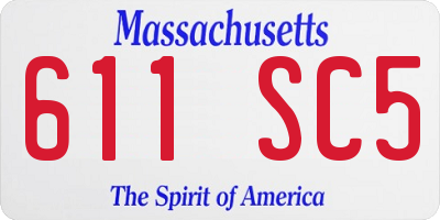 MA license plate 611SC5