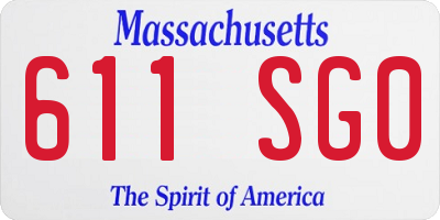 MA license plate 611SG0