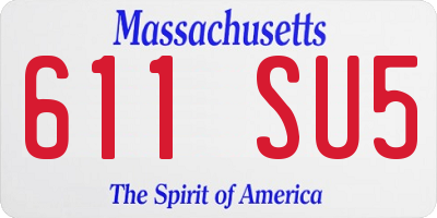 MA license plate 611SU5