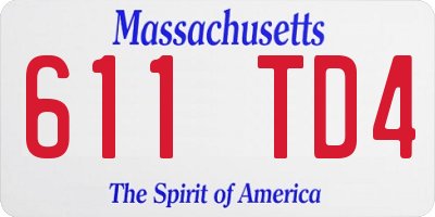 MA license plate 611TD4