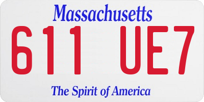 MA license plate 611UE7
